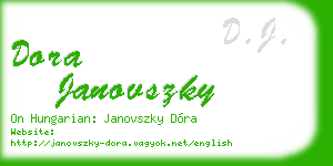 dora janovszky business card